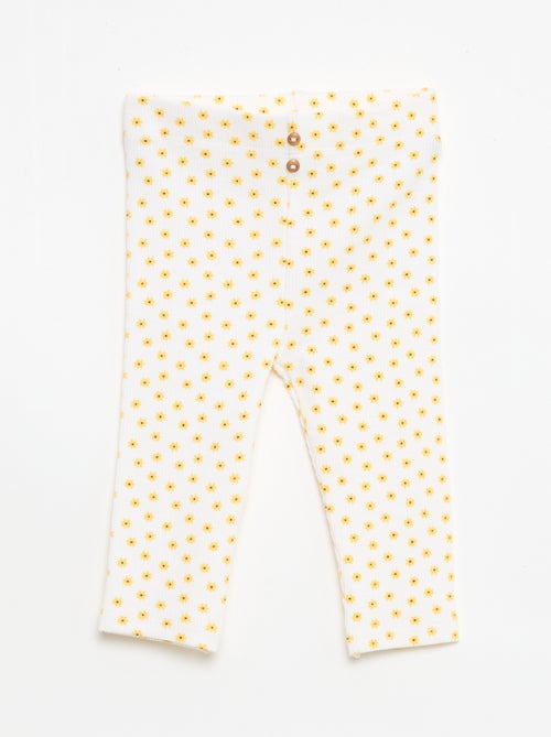 Legging long côtelé à motif - Kiabi