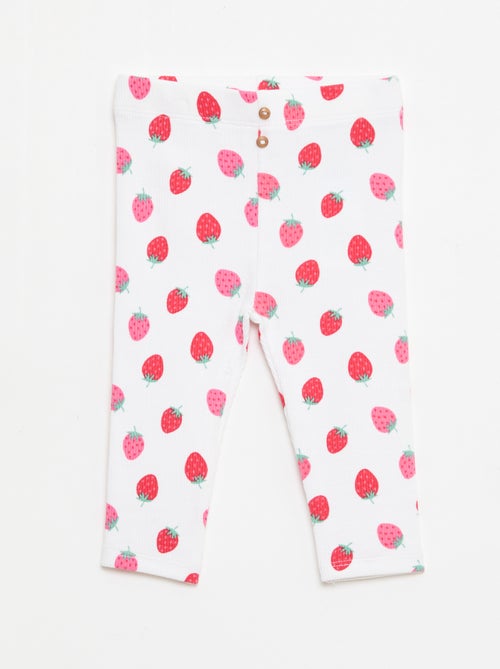 Legging long côtelé à motif - Kiabi