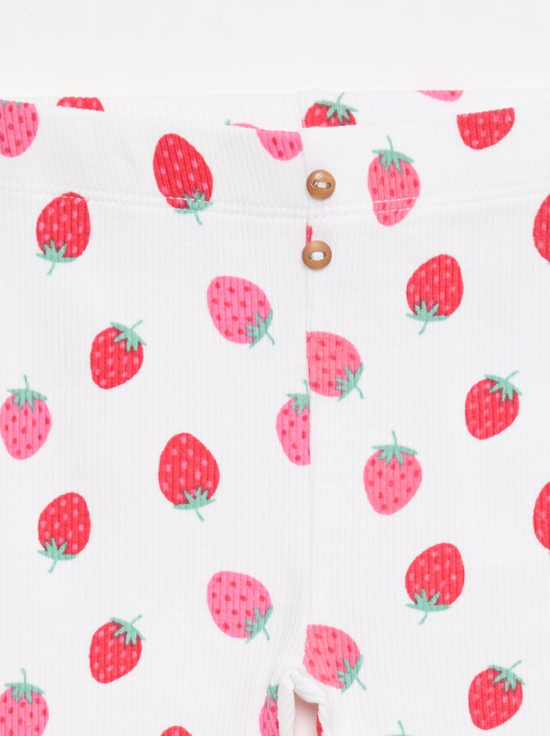 Legging long côtelé à motif Blanc - Kiabi