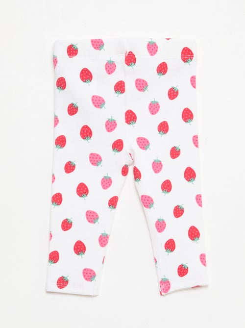 Legging long côtelé à motif - Kiabi