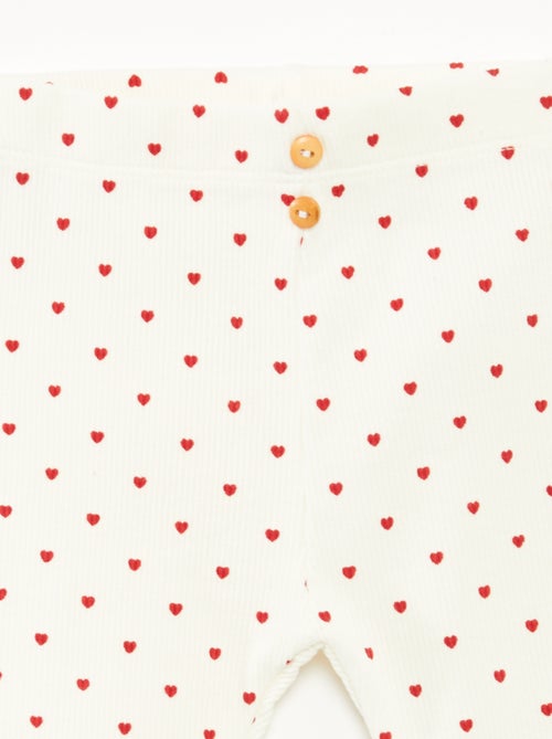 Legging long côtelé à motif - Kiabi