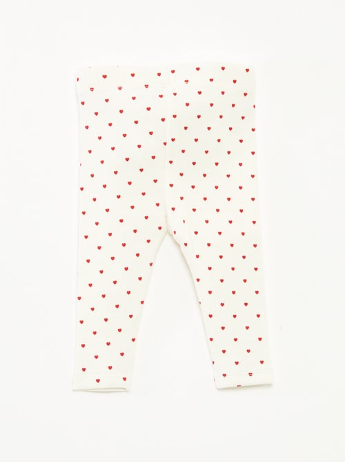 Legging long côtelé à motif - Kiabi