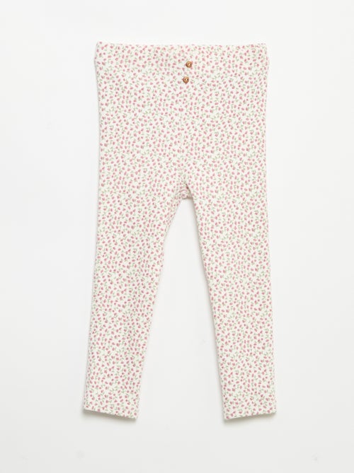 Legging long côtelé à motif - Kiabi