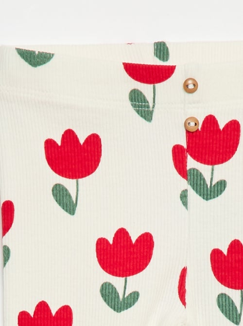 Legging long côtelé à motif - Kiabi