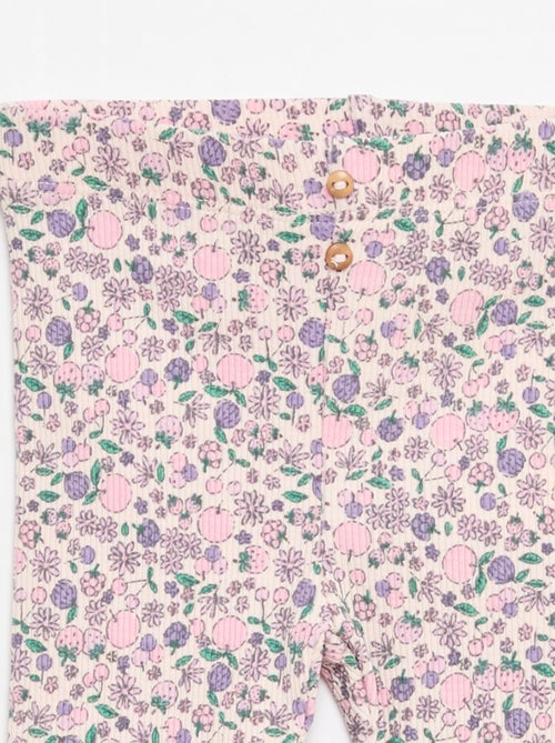 Legging long côtelé à motif - Kiabi