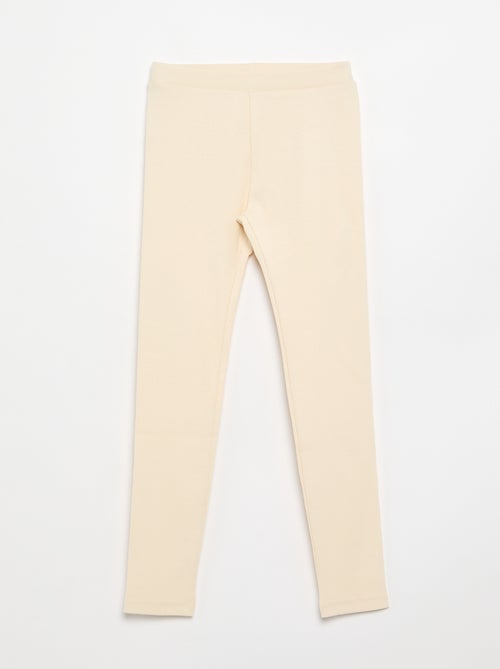 Legging lungo a costine tinta unita - Kiabi
