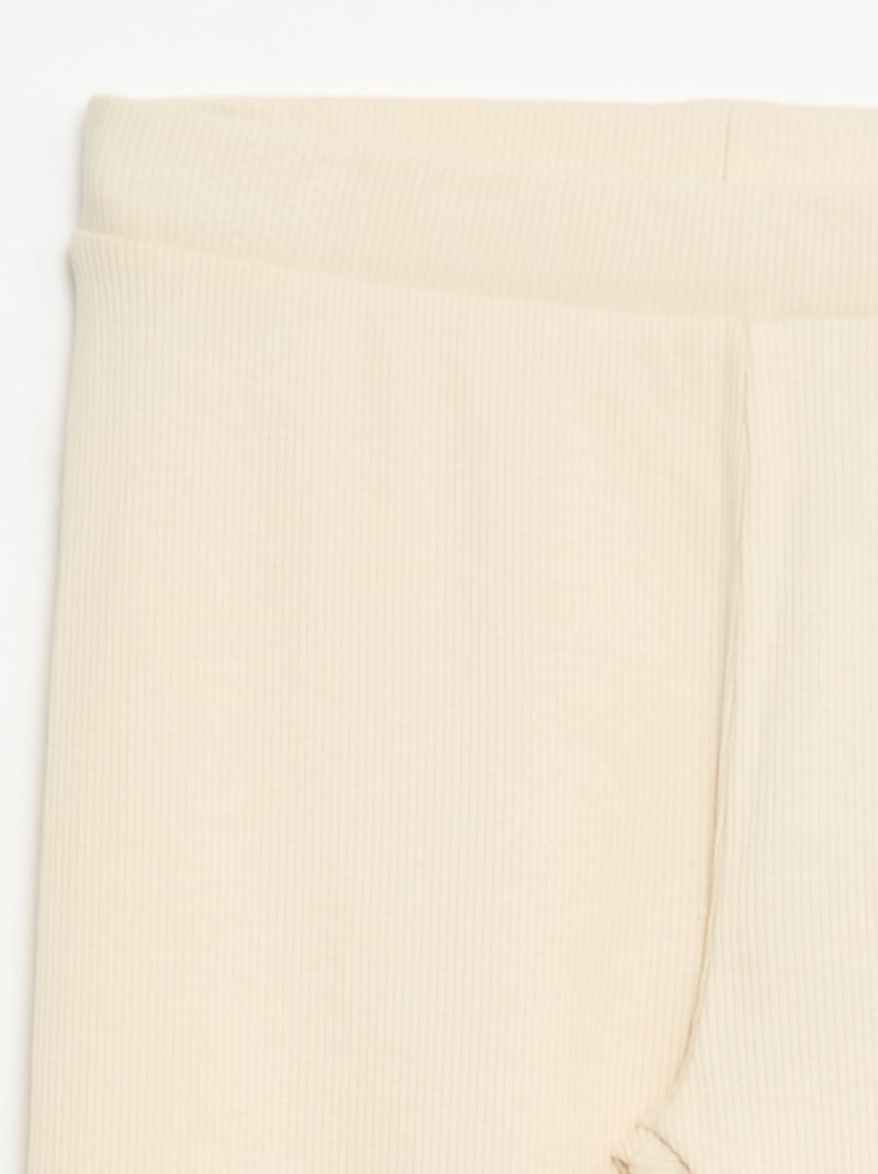Legging maillé en coton uni Blanc - Kiabi