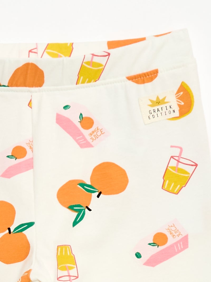 Legging mit Print - Grafik Edition Weiß - Kiabi
