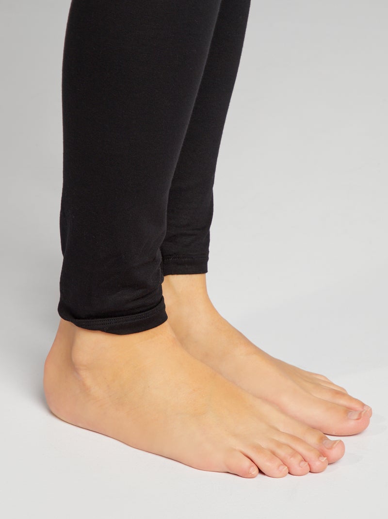 Legging pour femme en maille légère uni à taille standard Noir - Kiabi
