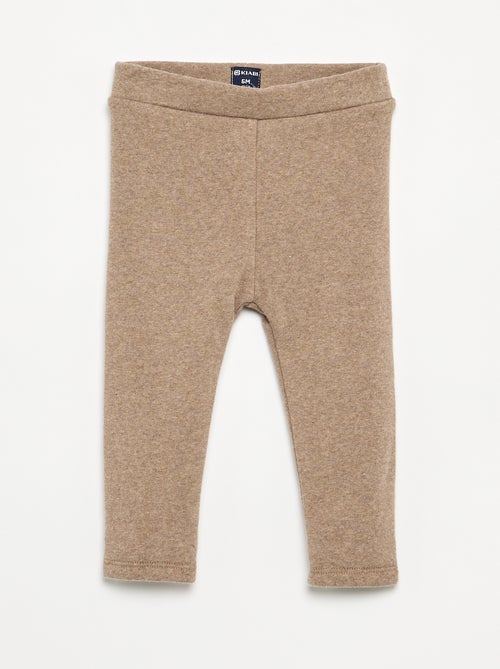 Legging uni en tricot gratté - Kiabi