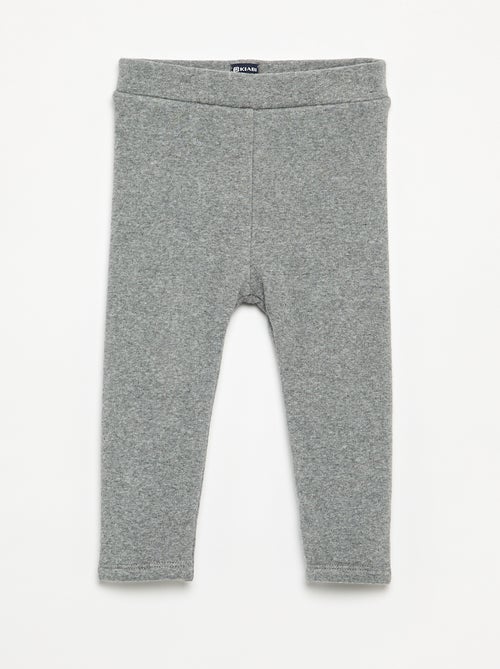 Legging uni en tricot gratté - Kiabi