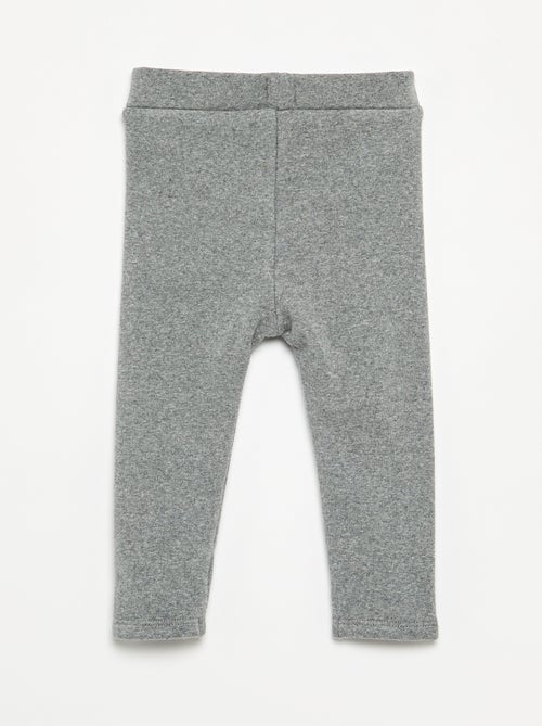 Legging uni en tricot gratté - Kiabi