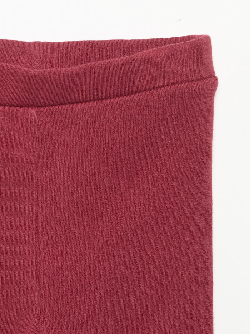 Legging uni en tricot gratté Rouge - Kiabi