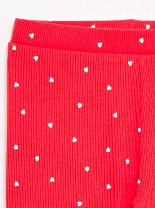 Leggings a coste con motivo - Kiabi