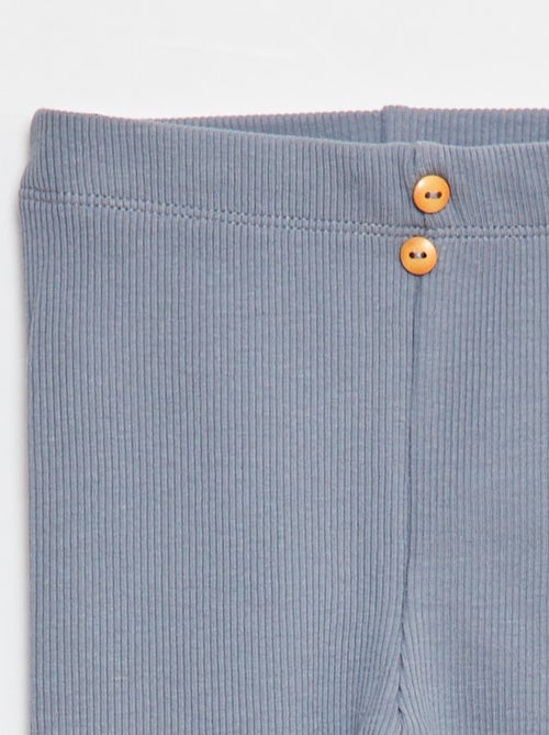 Leggings a costine con bottoni - Kiabi