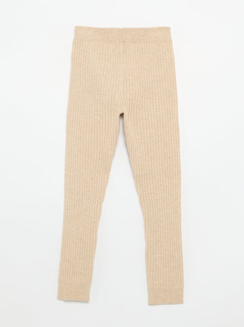 Leggings aus Strick uni mit Schleife an der Taille - Kiabi
