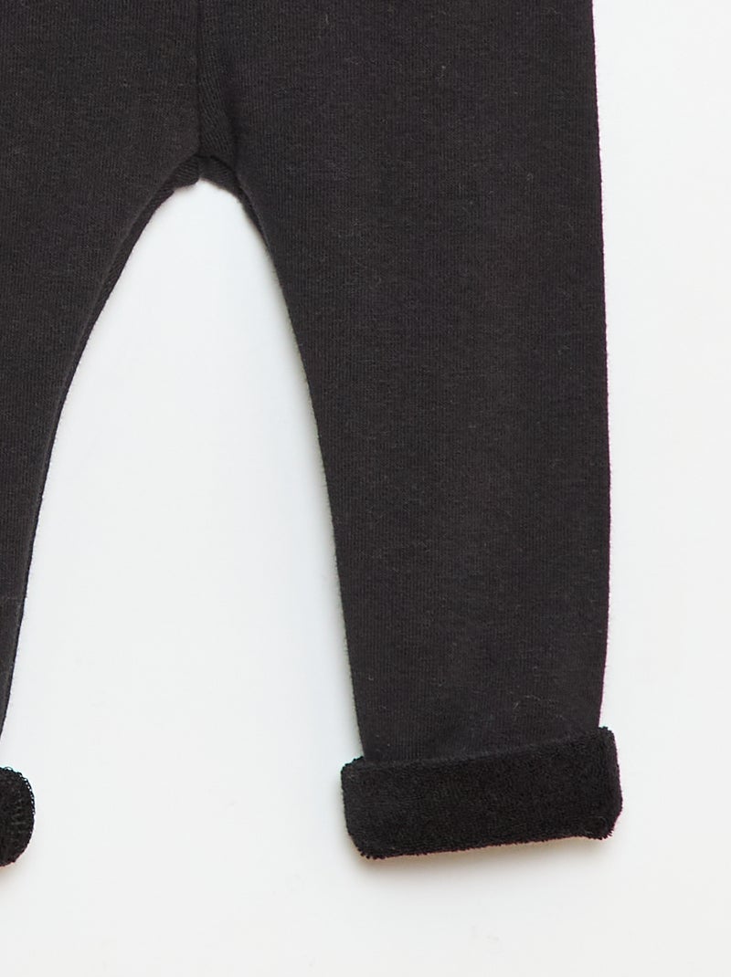 Leggings in maglia garzata di cotone tinta unita Nero - Kiabi