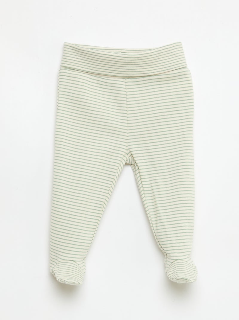 Leggings mit Füssen Grün - Kiabi