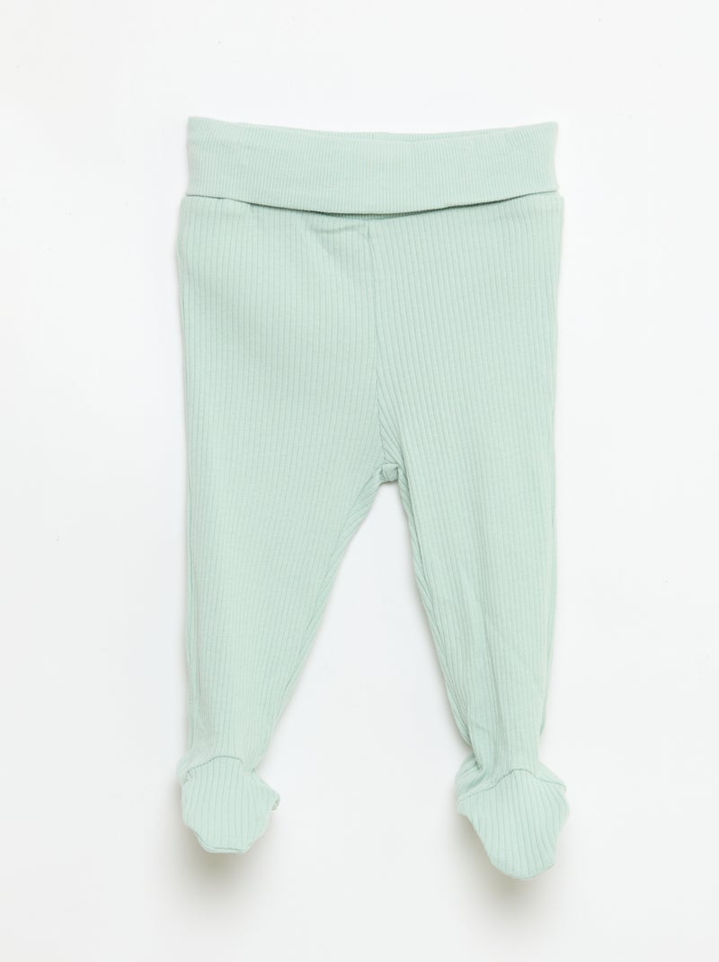 Leggings mit Füssen Grün - Kiabi