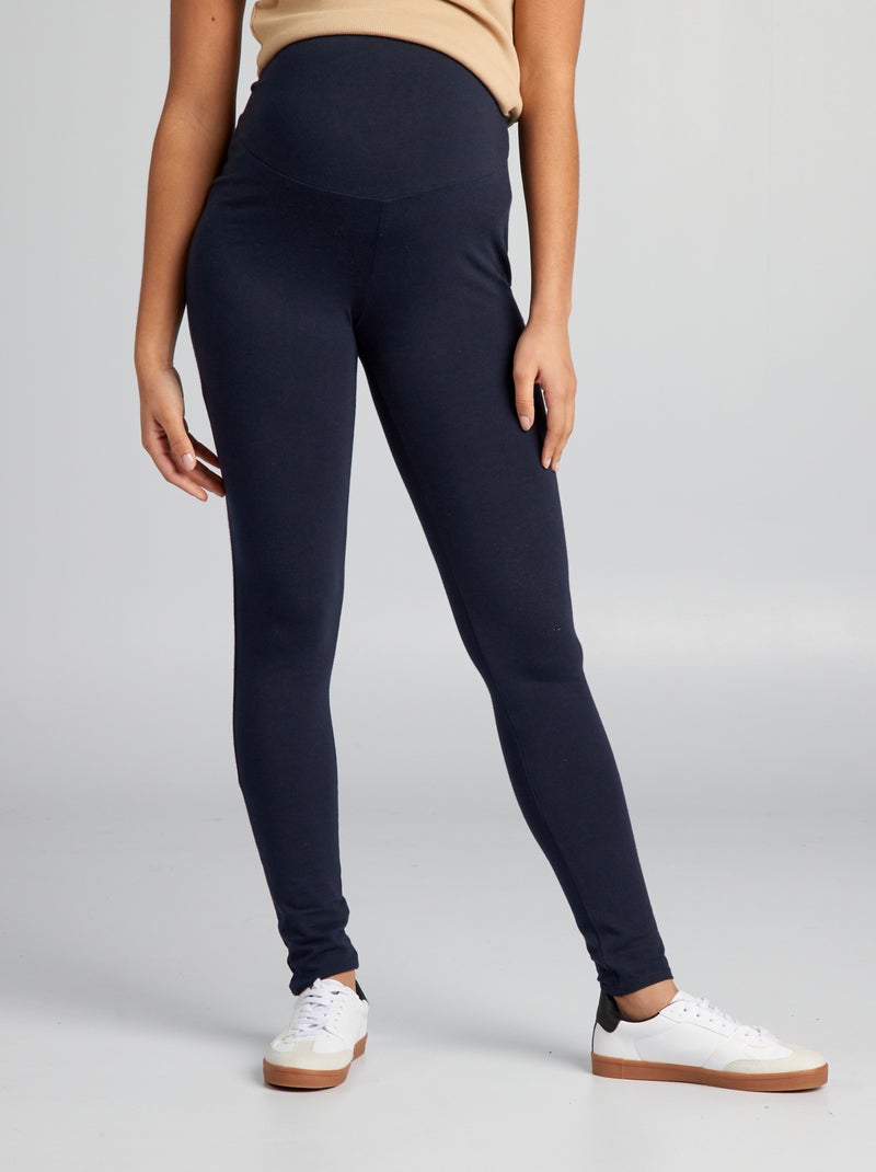 Leggings premaman lunghi in jersey tinta unita blu - Kiabi