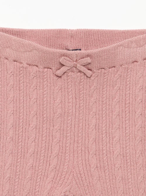 Leggings with Bow and Cable Knit - Kiabi