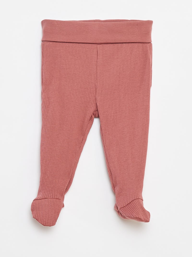 Leggings with feet Pink - Kiabi