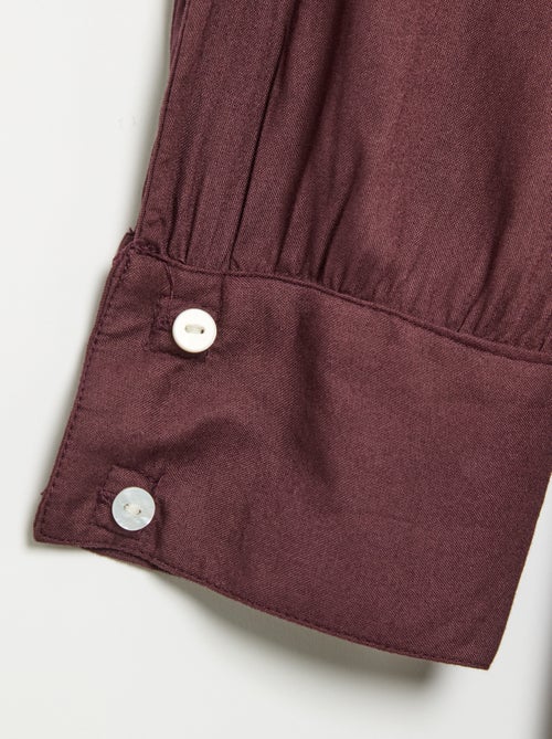 Leicht anzuziehendes langes Hemdblusenkleid - Kiabi