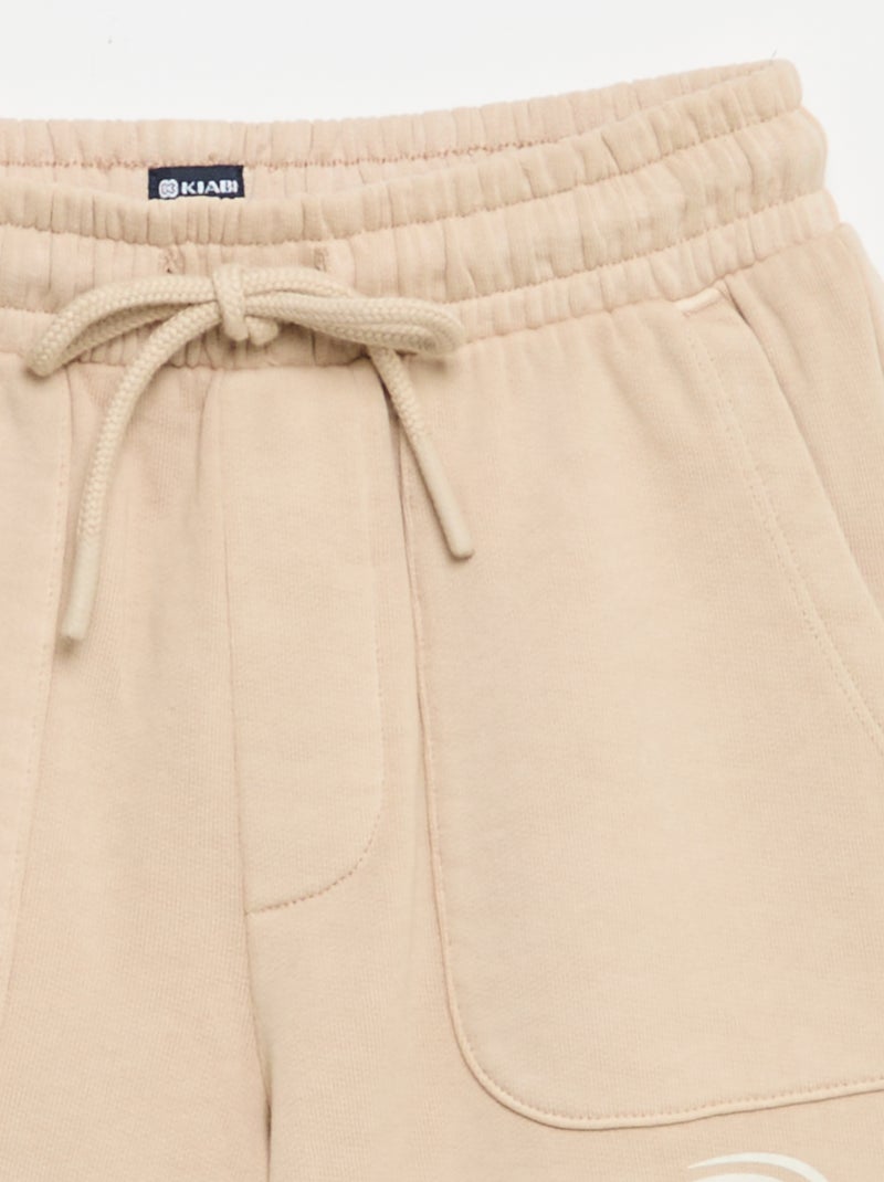 Leichte bedruckte Molton-Shorts Beige - Kiabi