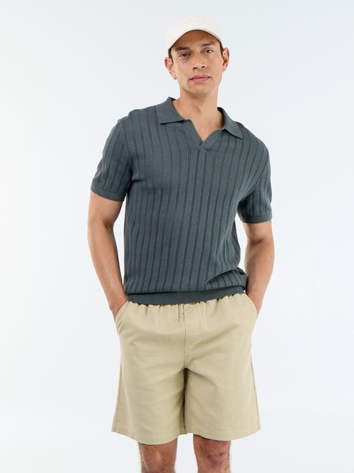 Leichte Bermuda aus Sweatmaterial mit Kordelzug - Kiabi