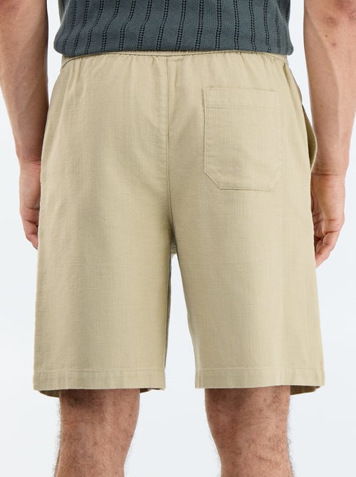 Leichte Bermuda aus Sweatmaterial mit Kordelzug - Kiabi