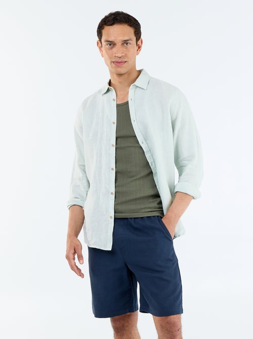 Leichte Bermuda aus Sweatmaterial mit Kordelzug - Kiabi