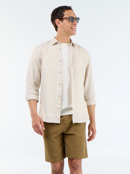 Leichte Bermuda aus Sweatmaterial mit Kordelzug - Kiabi