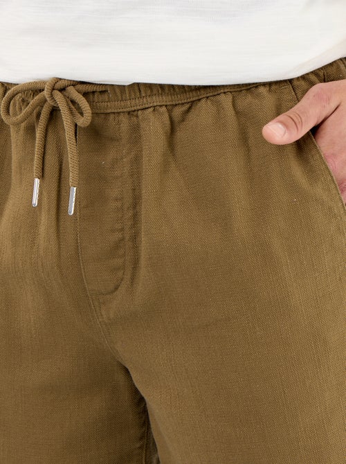 Leichte Bermuda aus Sweatmaterial mit Kordelzug - Kiabi