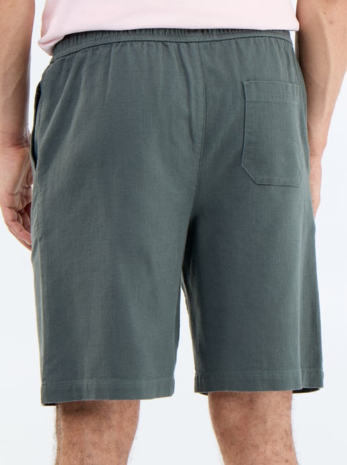 Leichte Bermuda aus Sweatmaterial mit Kordelzug - Kiabi