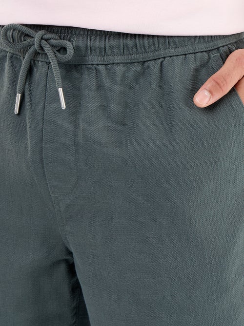 Leichte Bermuda aus Sweatmaterial mit Kordelzug - Kiabi