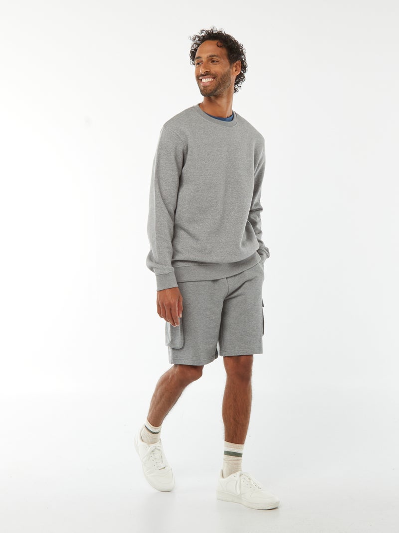 Leichte Bermuda aus Sweatstoff mit vielen Taschen Grau - Kiabi