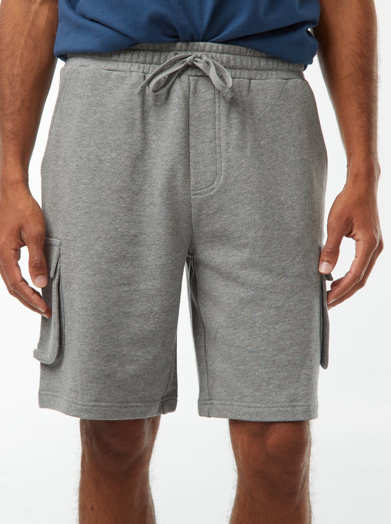 Leichte Bermuda aus Sweatstoff mit vielen Taschen Grau - Kiabi