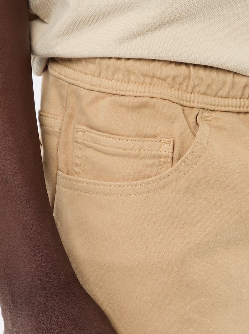 Leichte Bermuda mit Kordelzug Beige - Kiabi