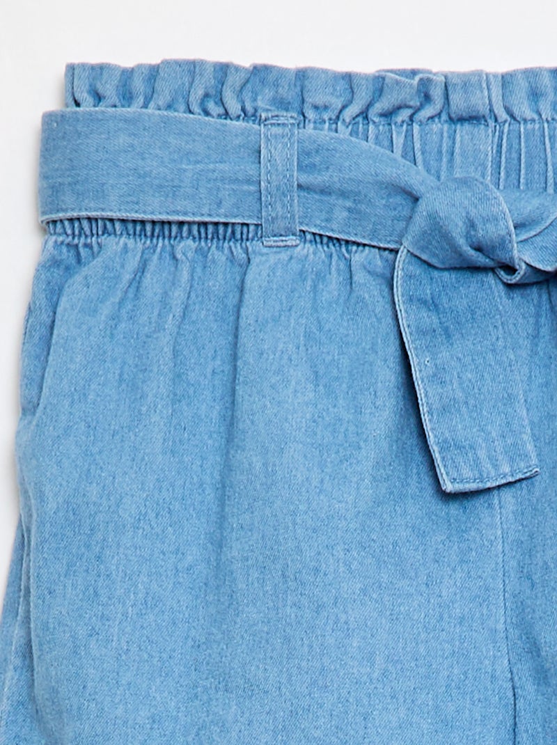 Leichte Denim-Shorts mit abnehmbarem Gürtel Blau - Kiabi