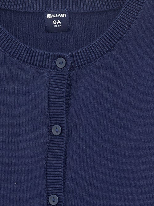 Leichte, einfarbige Strickjacke mit Rundhalsausschnitt - Kiabi