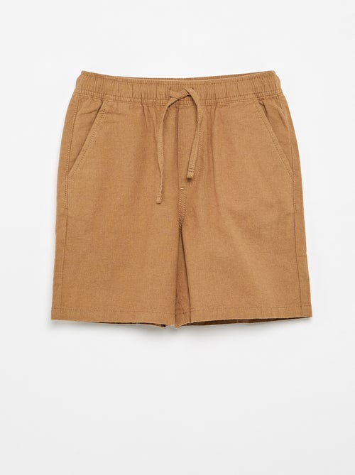 Leichte gestreifte Shorts aus Baumwolle und Leinen - Kiabi