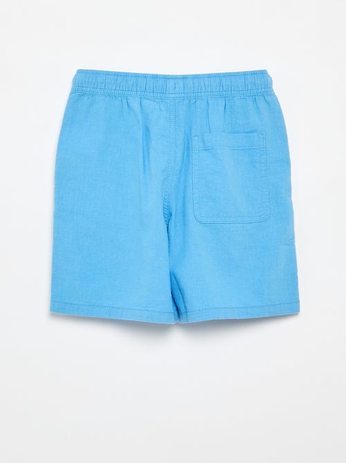 Leichte gestreifte Shorts aus Baumwolle und Leinen - Kiabi