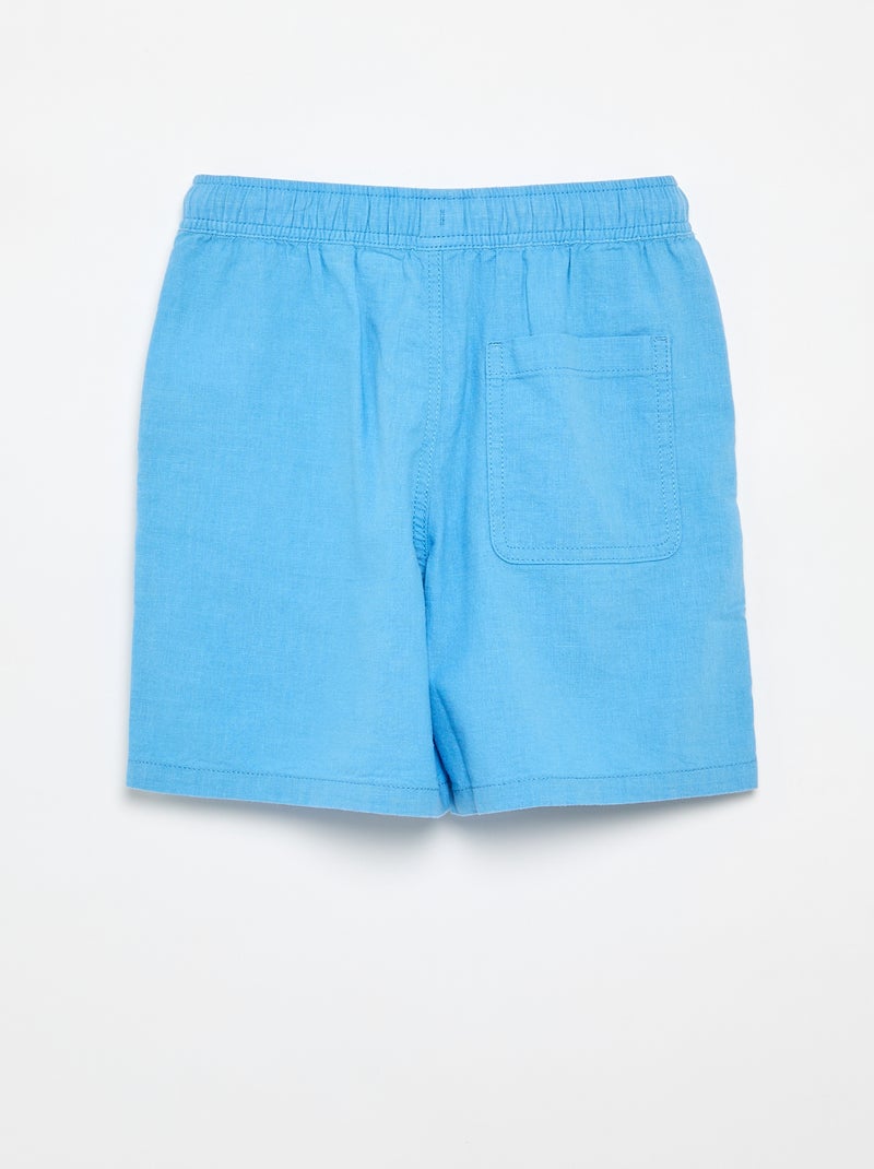 Leichte gestreifte Shorts aus Baumwolle und Leinen Blau - Kiabi