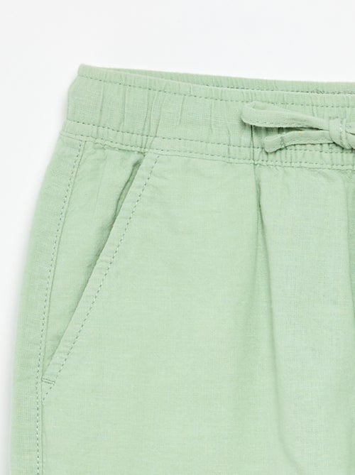 Leichte gestreifte Shorts aus Baumwolle und Leinen - Kiabi