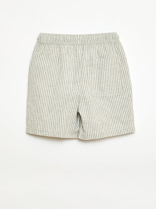 Leichte gestreifte Shorts aus Baumwolle und Leinen - Kiabi