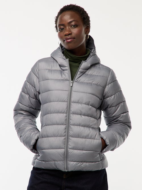 Leichte Kapuzen-Steppjacke unifarben - Kiabi