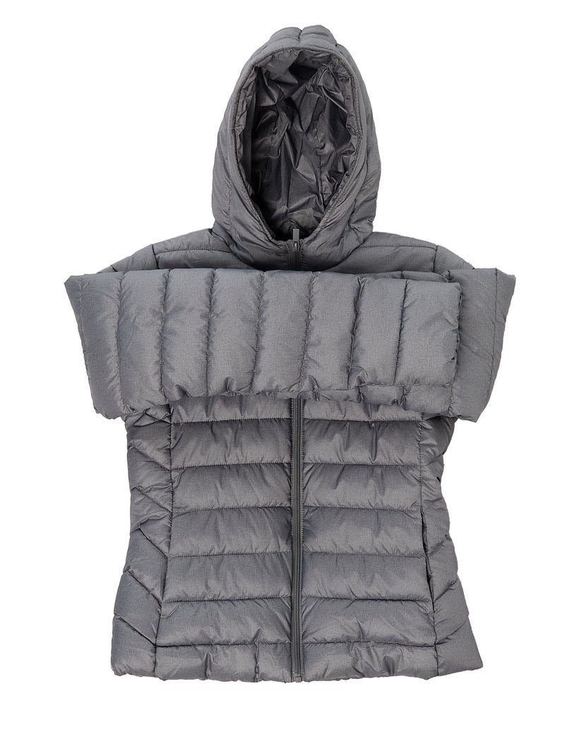 Leichte Kapuzen-Steppjacke unifarben Grau - Kiabi