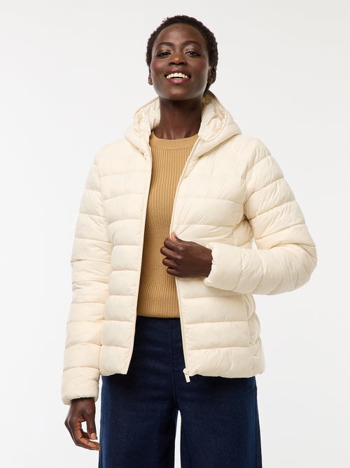 Leichte Kapuzen-Steppjacke unifarben - Kiabi