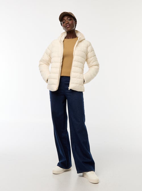 Leichte Kapuzen-Steppjacke unifarben - Kiabi