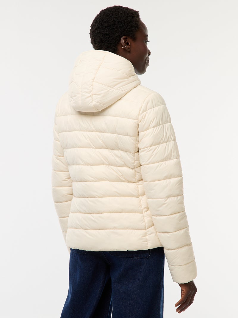 Leichte Kapuzen-Steppjacke unifarben Weiß - Kiabi